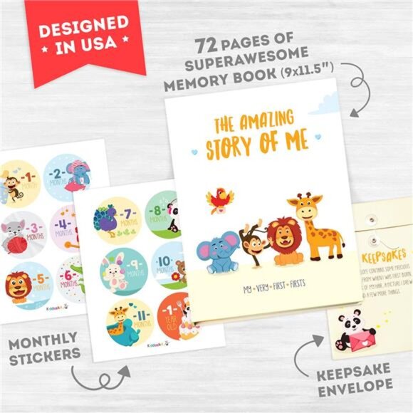 Baby Memory Book. Keepsake Journal, Scrapbook, Photo Album. Record Memories - Picture 2 of 8